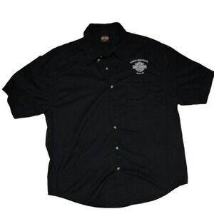 Harley Davidson Vehicle Operations Button Up Shirt Short Sleeve Black L Biker